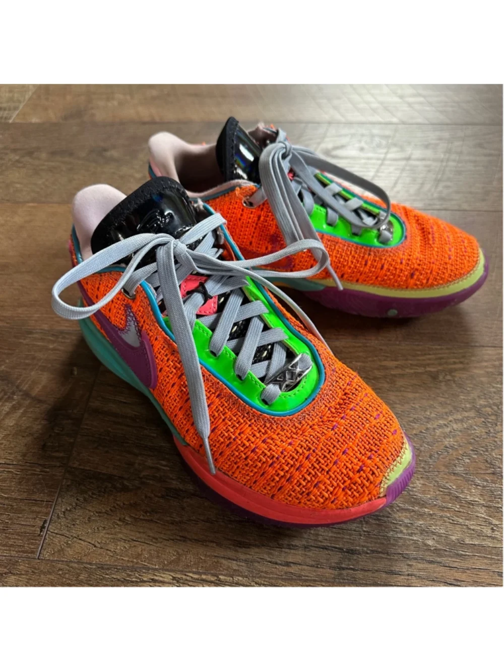 Kids Nike LeBron XX Basketball Shoes Size 4Y Orange Purple Summer